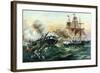 Naval Duel Between the Frigate USS Constitution and the British Ship Guerriere, War of 1812-null-Framed Giclee Print