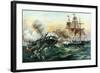 Naval Duel Between the Frigate USS Constitution and the British Ship Guerriere, War of 1812-null-Framed Giclee Print