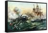 Naval Duel Between the Frigate USS Constitution and the British Ship Guerriere, War of 1812-null-Framed Stretched Canvas