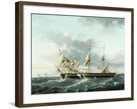 Naval Engagement Between Uss Wasp and Hms Frolic, C.1815-Thomas Birch-Framed Giclee Print