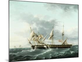 Naval Engagement Between Uss Wasp and Hms Frolic, C.1815-Thomas Birch-Mounted Giclee Print