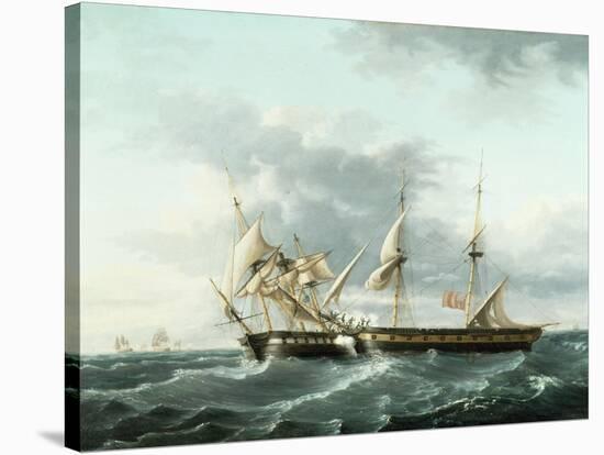 Naval Engagement Between Uss Wasp and Hms Frolic, C.1815-Thomas Birch-Stretched Canvas