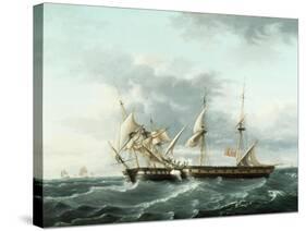 Naval Engagement Between Uss Wasp and Hms Frolic, C.1815-Thomas Birch-Stretched Canvas