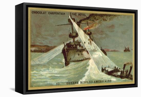 Naval Engagement, Spanish-American War, 1898-null-Framed Stretched Canvas