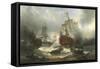 Naval Engagement-Francois Musin-Framed Stretched Canvas