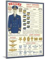 Naval Insignia Chart-null-Mounted Art Print