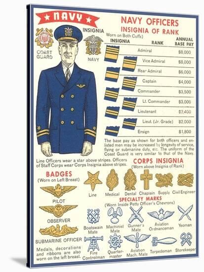 Naval Insignia Chart-null-Stretched Canvas