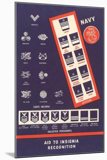 Naval Insignia Chart-null-Mounted Art Print