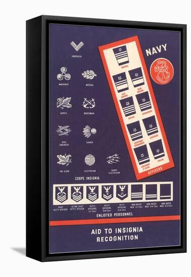 Naval Insignia Chart-null-Framed Stretched Canvas