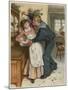 Naval Manoeuvres!, a Sailor and His Girl Under the Mistletoe-William Small-Mounted Art Print