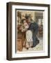 Naval Manoeuvres!, a Sailor and His Girl Under the Mistletoe-William Small-Framed Art Print