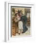 Naval Manoeuvres!, a Sailor and His Girl Under the Mistletoe-William Small-Framed Art Print