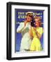 "Naval Officer & Redhead," Saturday Evening Post Cover, February 8, 1941-McClelland Barclay-Framed Premium Giclee Print