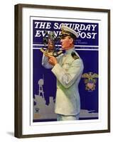 "Naval Officer," Saturday Evening Post Cover, February 24, 1934-Edgar Franklin Wittmack-Framed Giclee Print