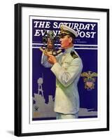 "Naval Officer," Saturday Evening Post Cover, February 24, 1934-Edgar Franklin Wittmack-Framed Giclee Print