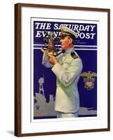 "Naval Officer," Saturday Evening Post Cover, February 24, 1934-Edgar Franklin Wittmack-Framed Giclee Print