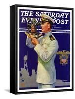 "Naval Officer," Saturday Evening Post Cover, February 24, 1934-Edgar Franklin Wittmack-Framed Stretched Canvas