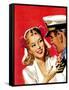 "Naval Officer & Woman," August 8, 1942-Jon Whitcomb-Framed Stretched Canvas