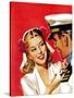 "Naval Officer & Woman," August 8, 1942-Jon Whitcomb-Stretched Canvas