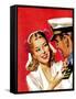 "Naval Officer & Woman," August 8, 1942-Jon Whitcomb-Framed Stretched Canvas