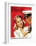 "Naval Officer & Woman," Saturday Evening Post Cover, August 8, 1942-Jon Whitcomb-Framed Premium Giclee Print