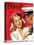 "Naval Officer & Woman," Saturday Evening Post Cover, August 8, 1942-Jon Whitcomb-Stretched Canvas