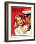 "Naval Officer & Woman," Saturday Evening Post Cover, August 8, 1942-Jon Whitcomb-Framed Giclee Print