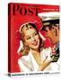 "Naval Officer & Woman," Saturday Evening Post Cover, August 8, 1942-Jon Whitcomb-Stretched Canvas