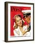 "Naval Officer & Woman," Saturday Evening Post Cover, August 8, 1942-Jon Whitcomb-Framed Giclee Print