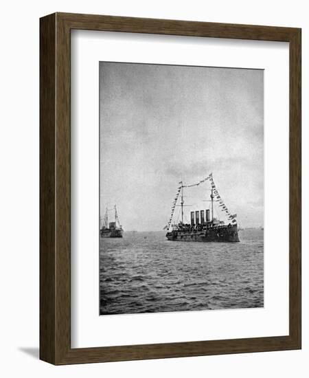 Naval Review Off the Coast of Portsmouth, 1907-null-Framed Giclee Print