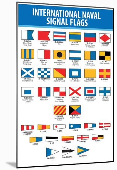 Naval Signal Nautical Flags Transportation Print Poster-null-Mounted Poster