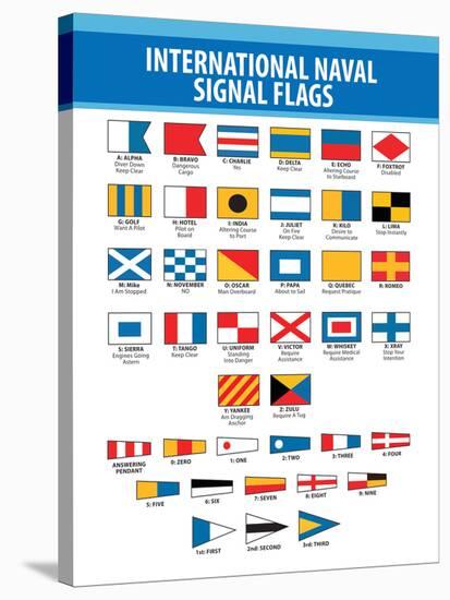 Naval Signal Nautical Flags Transportation Print Poster-null-Stretched Canvas