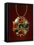 Navaratna Pendants with Nine Stones Set in Gold-null-Framed Stretched Canvas