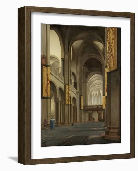 Nave and Choir of the Mariakerk in Utrecht-Pieter Jansz Saenredam-Framed Art Print