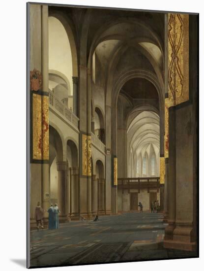 Nave and Choir of the Mariakerk in Utrecht-Pieter Jansz Saenredam-Mounted Art Print