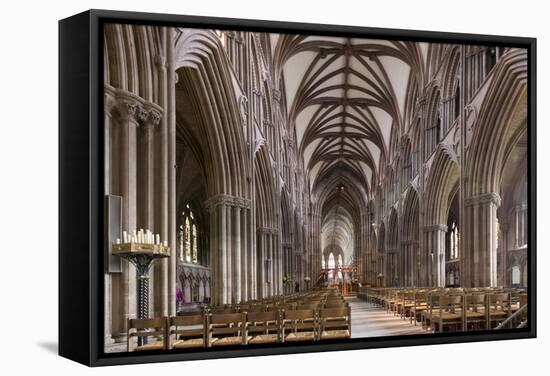 Nave Looking East, Lichfield Cathedral, Staffordshire, England, United Kingdom-Nick Servian-Framed Stretched Canvas