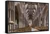 Nave Looking East, Lichfield Cathedral, Staffordshire, England, United Kingdom-Nick Servian-Framed Stretched Canvas