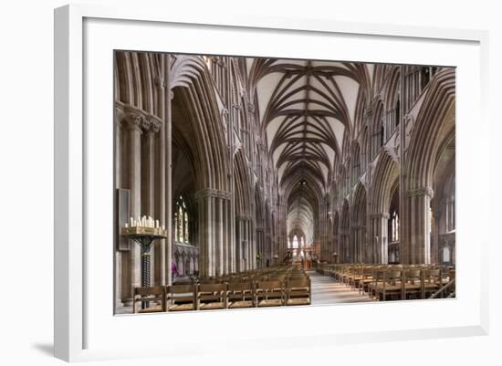 Nave Looking East, Lichfield Cathedral, Staffordshire, England, United Kingdom-Nick Servian-Framed Photographic Print