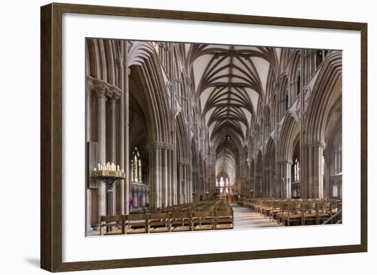 Nave Looking East, Lichfield Cathedral, Staffordshire, England, United Kingdom-Nick Servian-Framed Photographic Print