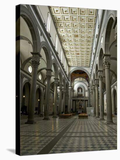 Nave of Basilica of San Lorenzo, Florence, Tuscany, Italy, Europe-Peter Barritt-Stretched Canvas