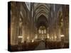 Nave of Notre-Dame Gothic Cathedral Built in Red Sandstone, Strasbourg, Alsace, France, Europe-Patrick Dieudonne-Stretched Canvas