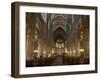 Nave of Notre-Dame Gothic Cathedral Built in Red Sandstone, Strasbourg, Alsace, France, Europe-Patrick Dieudonne-Framed Photographic Print