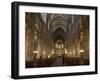 Nave of Notre-Dame Gothic Cathedral Built in Red Sandstone, Strasbourg, Alsace, France, Europe-Patrick Dieudonne-Framed Photographic Print