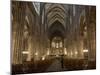 Nave of Notre-Dame Gothic Cathedral Built in Red Sandstone, Strasbourg, Alsace, France, Europe-Patrick Dieudonne-Mounted Photographic Print