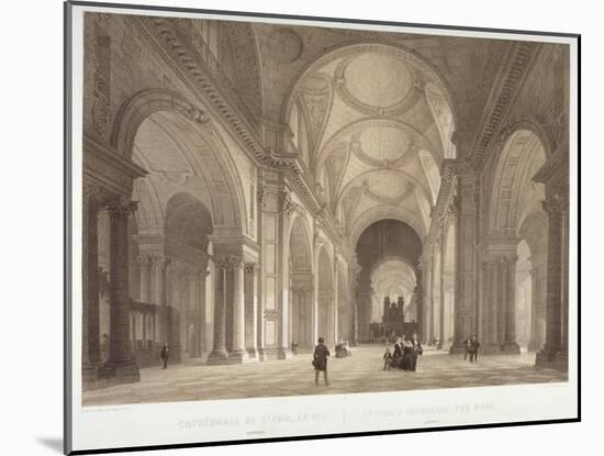 Nave of St Paul's Cathedral, Looking East Towards the Choir, City of London, 1850-Jules Louis Arnout-Mounted Giclee Print