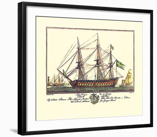 Nave Suezese di 84 Cannoni-Guiseppe Allezard-Framed Premium Giclee Print