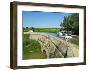 Navigation on Canal du Midi, Repudre Aqueduct, Paraza, Aude, Languedoc Roussillon, France-Tuul-Framed Photographic Print