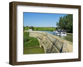 Navigation on Canal du Midi, Repudre Aqueduct, Paraza, Aude, Languedoc Roussillon, France-Tuul-Framed Photographic Print