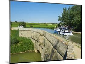 Navigation on Canal du Midi, Repudre Aqueduct, Paraza, Aude, Languedoc Roussillon, France-Tuul-Mounted Photographic Print