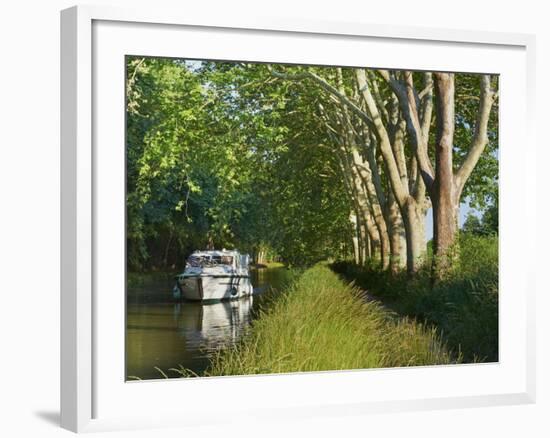 Navigation on Canal du Midi, UNESCO World Heritage Site, Aude, Languedoc Roussillon, France-Tuul-Framed Photographic Print